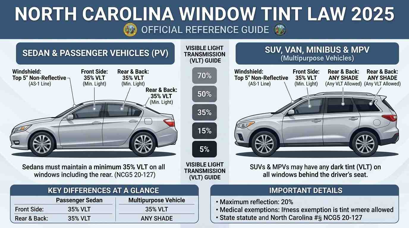 North Carolina Window Tint Law Changes