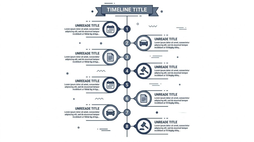 Timeline infographic of the Kim Muratori Mercedes-Benz lawsuit from 2022 to 2026